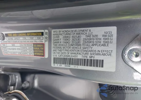 2024 Acura Rdx Technology Package from USA, damaged, VIN 5J8TC2H56RL004891